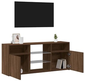 vidaXL Έπιπλο Τηλεόρασης με LED Καφέ Δρυς 120 x 30 x 50 εκ.