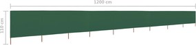 vidaXL Προστατευτικό Αέρα με 9 Πάνελ Πράσινο 1200 x 80 εκ. Υφασμάτινο