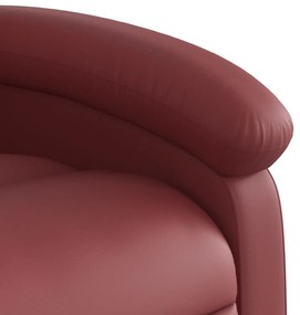 Πολυθρόνα Μασάζ Ανακλινόμενη με Ανύψωση Μπορντό Συνθετικό Δέρμα - Κόκκινο