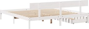 vidaXL Σκελετός Κρεβ. Χωρίς Στρώμα Λευκό 180x200 εκ Μασίφ Πεύκο