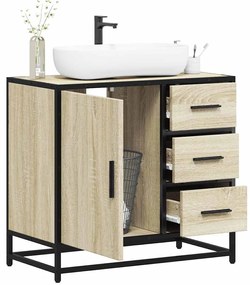 vidaXL Ντουλάπι Νιπτήρα Μπάνιου Sonoma Δρυς 65x33x60 εκ. Επεξ. Ξύλο