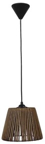 Φωτιστικό Οροφής Cuba 31-1252 Φ20cm Brown-Black Heronia Metal,Bamboo
