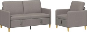 vidaXL Σαλονάκι Σετ Με Αποθηκευτικό Χώρο 2 pcs Taupe Πολυεστέρας