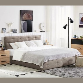 Επενδυμένο Κρεβάτι Libert Fylliana με Πάτωμα  Μπέζ 160x200 εκ. 170x220x110 εκ.