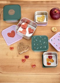 Laessig Snackbox set inox Happy Rascals Heart Red