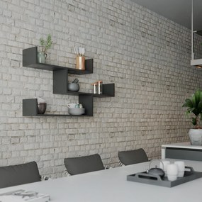 Ράφι Τοίχου Ανθρακί TIBET 120x22x67