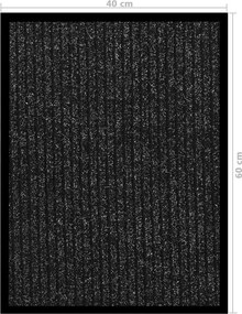 vidaXL Πατάκι Εισόδου Ριγέ Ανθρακί 40 x 60 εκ.