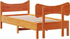 vidaXL Σκελετός Κρεβ. Χωρίς Στρώμα Καφέ Κεριού 100x200 εκ Μασίφ Πεύκο