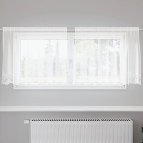 vidaXL Κουρτίνα Δαντέλας με κουρτίνες Λευκό 100 x 200 cm Πολυεστέρας