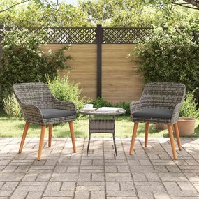 vidaXL Καρέκλα Κήπου 2 pcs Γκρι 55 x 62.5 x 82 εκ. συνθετικό ρατάν