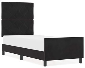 vidaXL Σκελετός Κρεβατιού με κεφαλάρι Μαύρο 80 x 200 cm Βελούδο