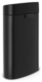 Κάδος Brabantia Touch Bin New 649733, 40 l, αθόρυβο και ομαλό κλείσιμο, επίπεδη πλάτη, Μαύρο
