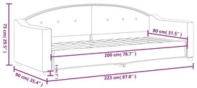 Καναπές Κρεβάτι Taupe 80 x 200 εκ. Υφασμάτινος - Μπεζ-Γκρι