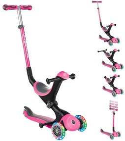 Globber Scooter Go Up Deluxe Lights Deep Pink