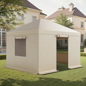 VEVOR Winter Gazebo Cover Fits 3.07 x 3.67 m Hardtop Gazebos, All-Weather Gazebo Cover with Sidewalls &amp; Windows, High-Density PE Material, Enclosed Storage Shelter Covers, Gazebos not Included