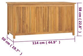 Μπαούλο Κήπου 114 x 50 x 58 εκ. από Μασίφ Ξύλο Teak - Καφέ