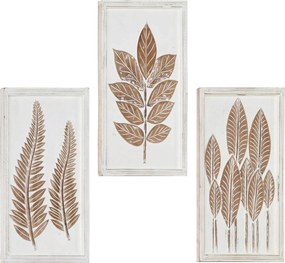 vidaXL Διακόσμηση Τέχνης 3 τμχ. 40 x 40 x 1,5 cm Καφέ και Λευκό