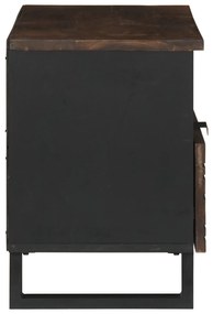 vidaXL ντουλάπα τηλεόρασης  80x33.5x46 cm από Μασίφ Ξύλο Καρυδιάς & Μένταλλο