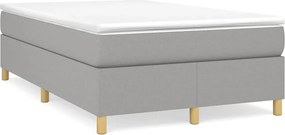 vidaXL Κρεβάτι Boxspring με Στρώμα Ανοιχτό Γκρι 120x190 εκ. Υφασμάτινο