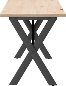 vidaXL Τραπεζάκι Σαλονιού Πλαίσιο Χ Μασίφ Πεύκο/Ατσάλι
