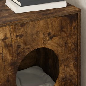 vidaXL Σπίτι Γάτας Καπνιστό Δρύς 42,5 x 40 x 53 εκ Επεξεργασμένο ξύλο