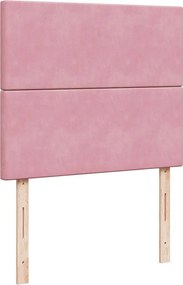 vidaXL Κρεβάτι Boxspring με Στρώμα Ροζ 120x190 εκ. Βελούδινο