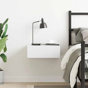 vidaXL Κομοδίνο Κρεμαστό Λευκό 40 x 30 x 15 εκ. από Επεξεργασμένο Ξύλο