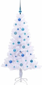 vidaXL Τεχνητό Χριστουγεννιάτικο Δέντρο Λευκό 150 cm PVC και Χάλυβας