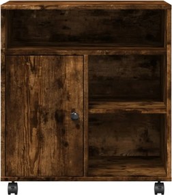 vidaXL Βάση Εκτυπωτή με Ρόδες Καπνιστή Δρυς 60x50x67 εκ.