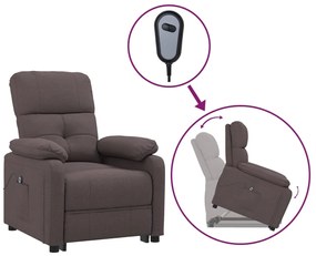 vidaXL Πολυθρόνα με Ανύψωση Σκούρο Καφέ Υφασμάτινη