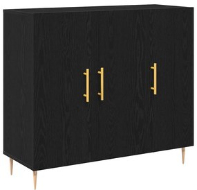 vidaXL Πλαϊνό γραφείο Μαύρη δρυς 90 x 34 x 80 εκ. Επεξεργασμένο ξύλο