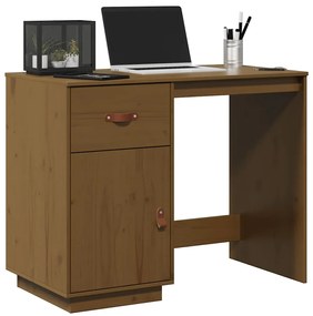 vidaXL Γραφείο Καφέ Μελί 95 x 50 x 75 εκ. από Μασίφ Ξύλο Πεύκου