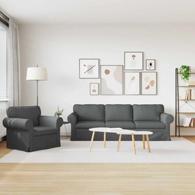 vidaXL Σετ Καναπέ 2 τμχ. Σκούρο Γκρι ύφασμα