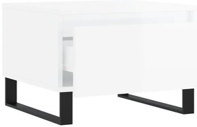 vidaXL Τραπεζάκια Σαλονιού 2 τεμ. Γυαλ. Λευκό 50x46x35 εκ. Επεξ. Ξύλο