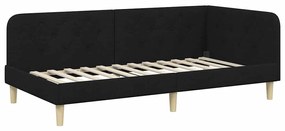 vidaXL Κρεβάτι Γωνίας Μαύρο 100 x 200 cm ύφασμα