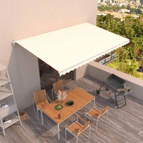 vidaXL Αναδιπλούμενη τέντα Κρεμ 500 x 300 εκ Πολυεστέρας και Αλουμίνιο