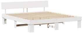VidaXL Σκελετός Κρεβατιού Λευκό 200 x 200 cm Στερεά ξυλεία πεύκου