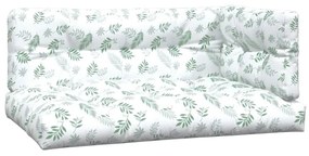 Μαξιλάρια Παλέτας 3 τεμ. με Σχέδιο Φύλλων Υφασμάτινα - Πράσινο