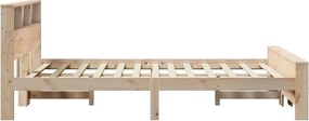 vidaXL Σκελετός Κρεβατιού με ράφι Καφέ 140 x 200 cm Στερεό πεύκο