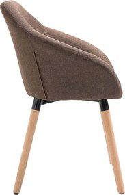 vidaXL Καρέκλες Τραπεζαρίας 4 τεμ. Καφέ Υφασμάτινες
