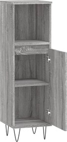 vidaXL Ντουλάπι Μπάνιου Γκρι Sonoma 30x30x100 εκ. Επεξεργασμένο Ξύλο