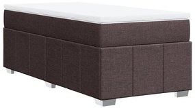 Κρεβάτι Boxspring με Στρώμα Σκούρο Καφέ 90x190 εκ. Υφασμάτινο - Καφέ