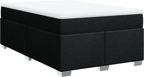 vidaXL Κρεβάτι Boxspring με Στρώμα Μαύρο 120x190 εκ. Υφασμάτινο