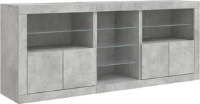 vidaXL Ντουλάπι με LED Γκρι Σκυροδέματος 162x37x67 εκ.