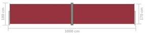 Σκίαστρο Πλαϊνό Συρόμενο Κόκκινο 180 x 1000 εκ. - Κόκκινο