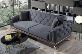 Καναπές σετ 3+3+1 Mars με πολυθρόνα κρεμ /ανθρακί 220x90x80 cm