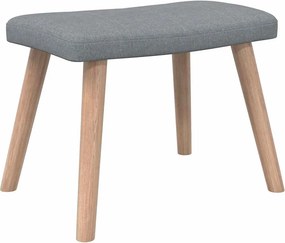 vidaXL Πολυθρόνα Relax Ανοιχτό Γκρι Υφασμάτινη με Σκαμπό