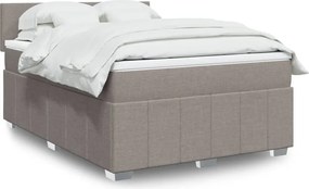 vidaXL Κρεβάτι Boxspring με Στρώμα Taupe 140x190 εκ. Υφασμάτινο