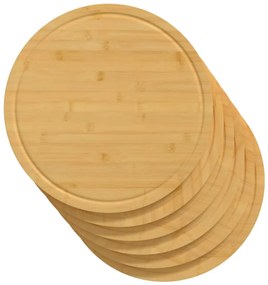 vidaXL Σανίδες Κοπής 6 Τεμ. Ø30 x 1,5 εκ. από Μπαμπού