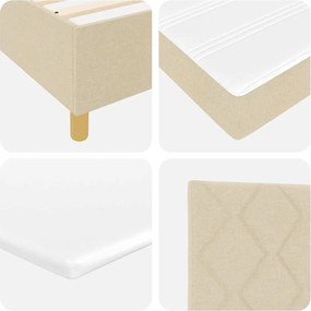 vidaXL Κρεβάτι με ελατήρια με στρώμα Κρεμ 100 x 200 cm ύφασμα